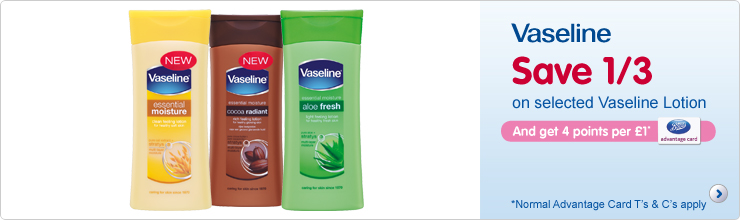 save one third on selected vaseline lotion